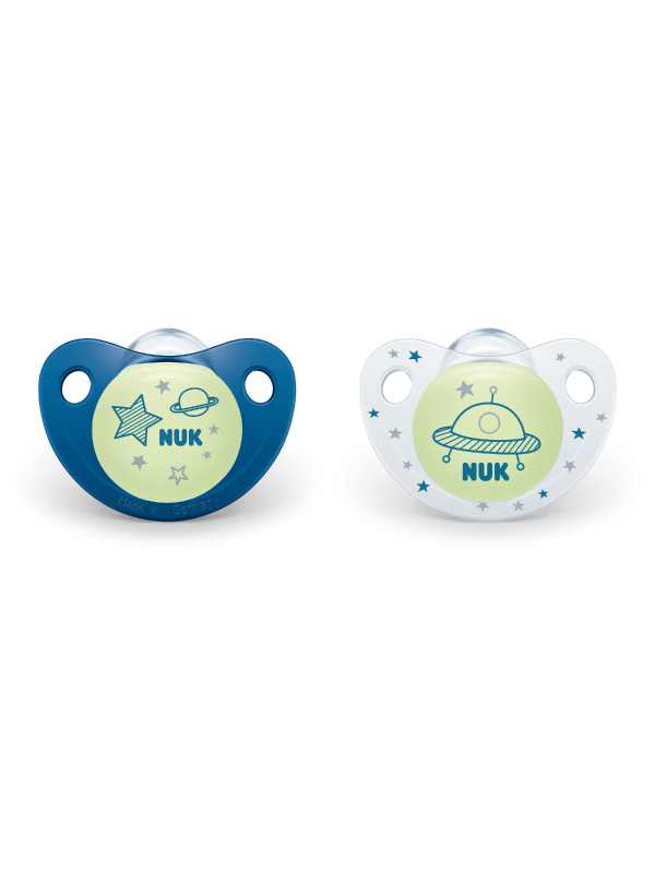 NUK® Cute-as-a-Button Glow-in-the-Dark Pacifiers Product Image 3 of 5